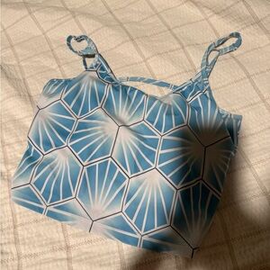 Kortni Jeane Blue and White Bikini Top